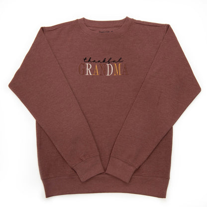 Embroidered Thankful Grandma Sweatshirt