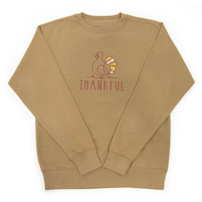 Embroidered Thankful Turkey Sweatshirt