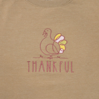 Embroidered Thankful Turkey Sweatshirt