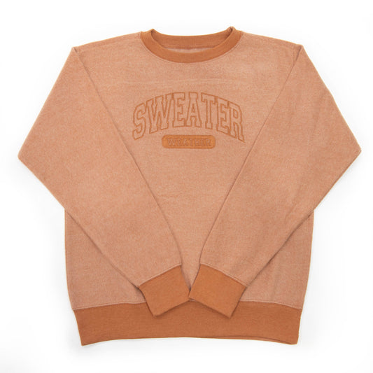 Embroidered Sweater Weather Fuzzy Sweatshirt