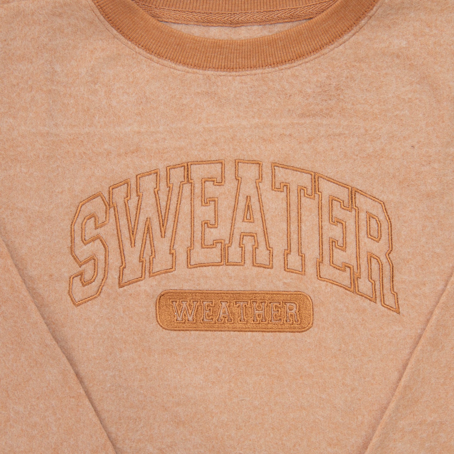 Embroidered Sweater Weather Fuzzy Sweatshirt
