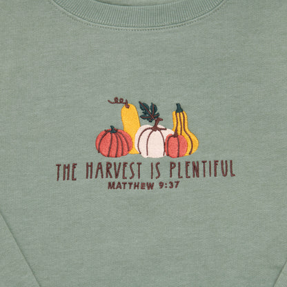 Embroidered The Harvest is Plentiful Sweatshirt