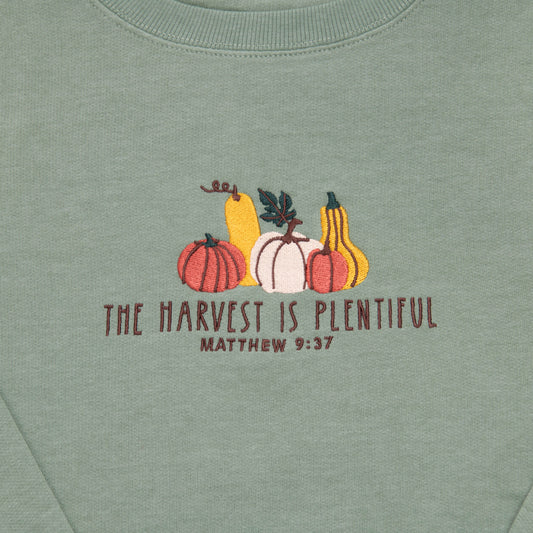 Embroidered The Harvest is Plentiful Sweatshirt