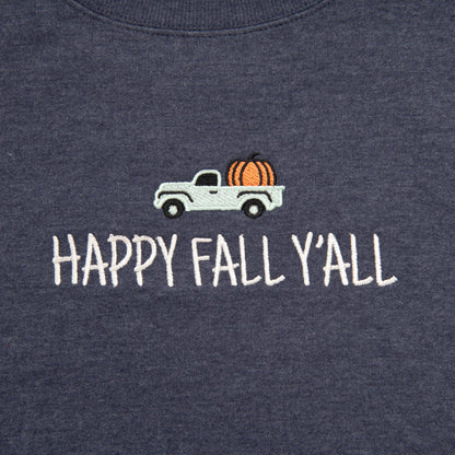 Embroidered Happy Fall Y'all Sweatshirt