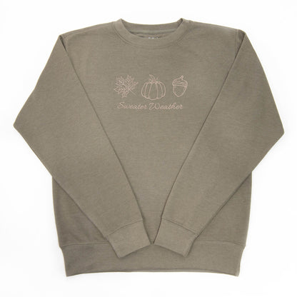 Embroidered Sweater Weather Sweatshirt