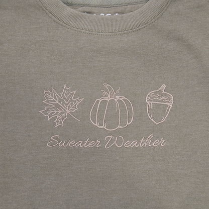 Embroidered Sweater Weather Sweatshirt