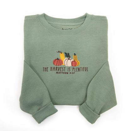 Embroidered The Harvest is Plentiful Sweatshirt