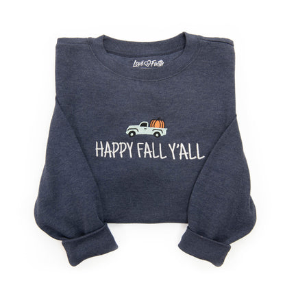 Embroidered Happy Fall Y'all Sweatshirt