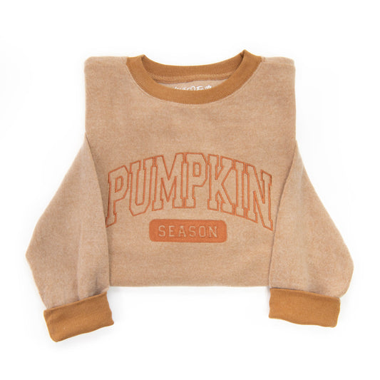 Embroidered Pumpkin Season Fuzzy Sweatshirt