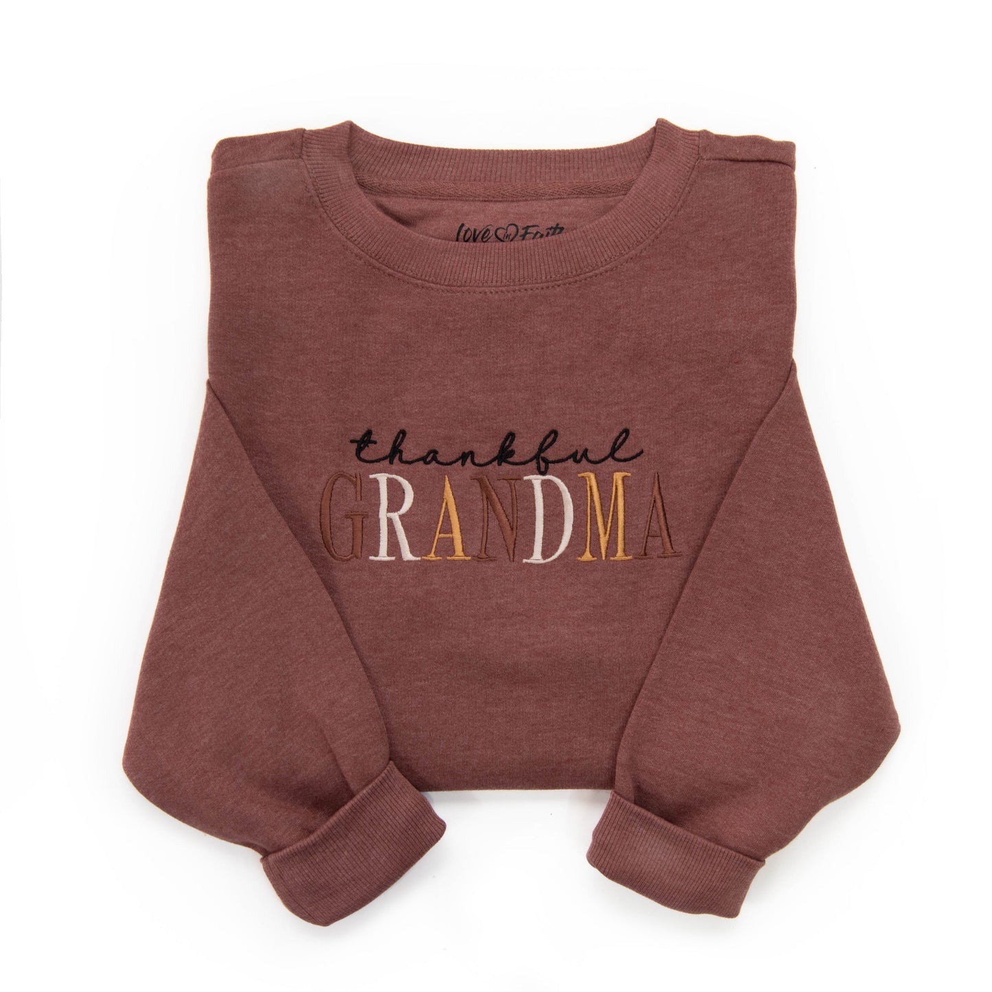 Embroidered Thankful Grandma Sweatshirt