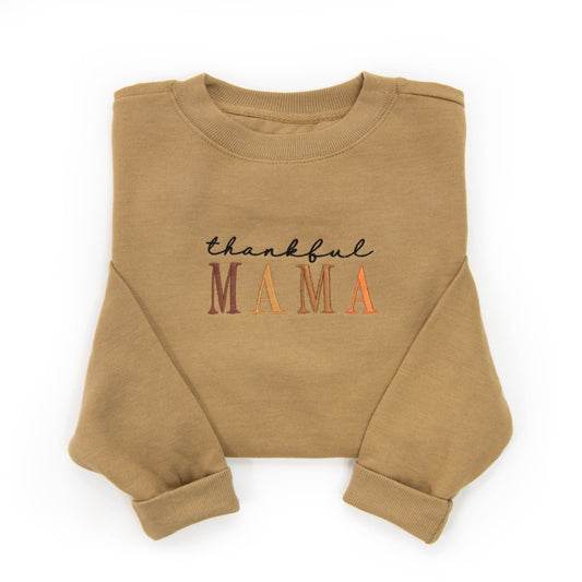 Embroidered Thankful Mama Sweatshirt