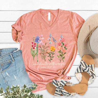 Wild Flowers Grow V-Neck
