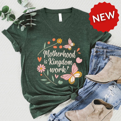Motherhood Is Kingdom Work V-Neck