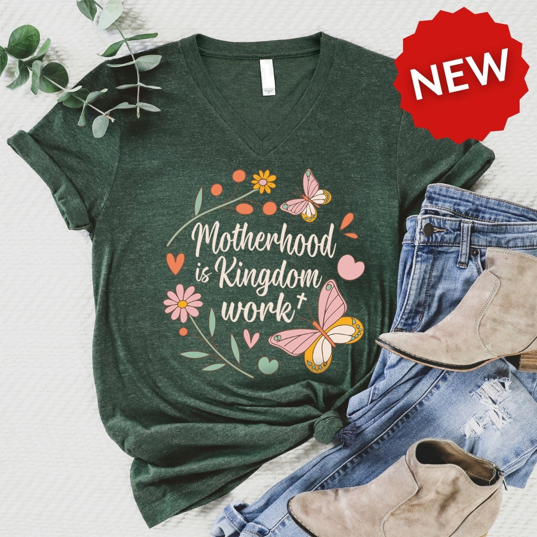 Motherhood Is Kingdom Work V-Neck